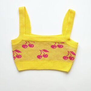 Noisy May Knit Crop Top Whimsical Fruit Festival Girlhood Retro Indie Size Small